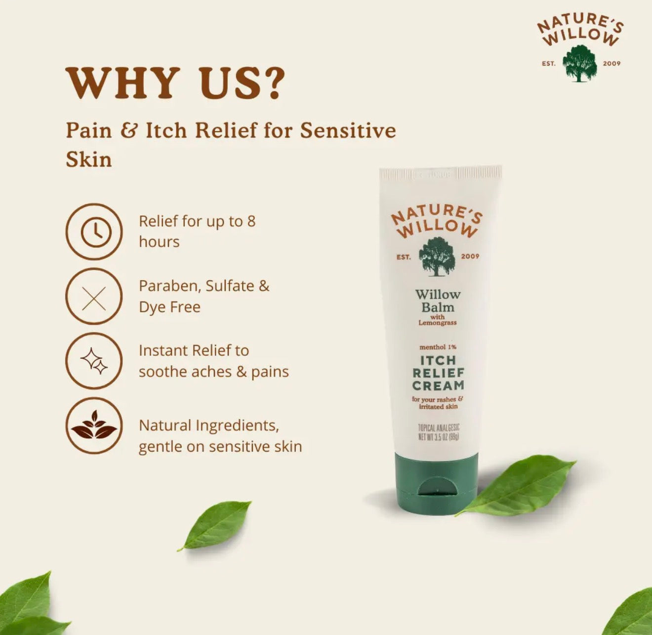 Natures Willow Itch Relief Cream
